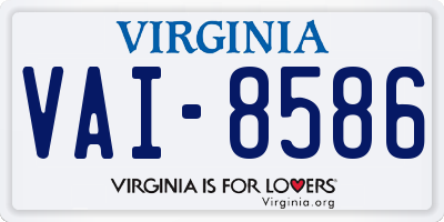 VA license plate VAI8586