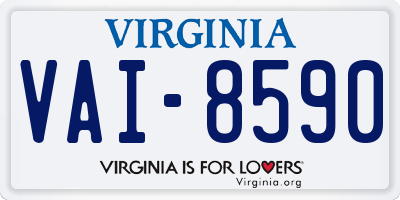 VA license plate VAI8590