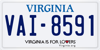 VA license plate VAI8591