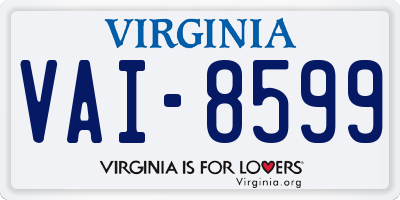 VA license plate VAI8599