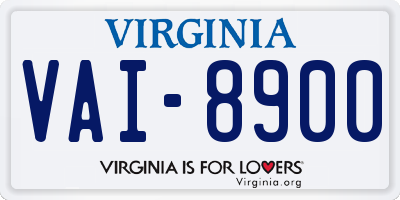 VA license plate VAI8900
