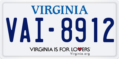 VA license plate VAI8912