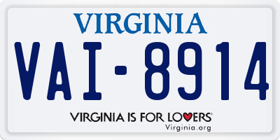 VA license plate VAI8914