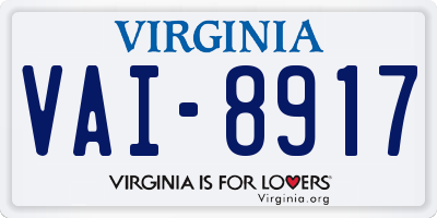 VA license plate VAI8917