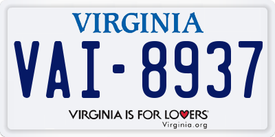 VA license plate VAI8937