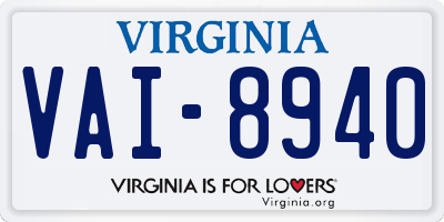 VA license plate VAI8940