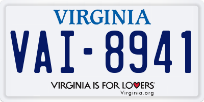 VA license plate VAI8941
