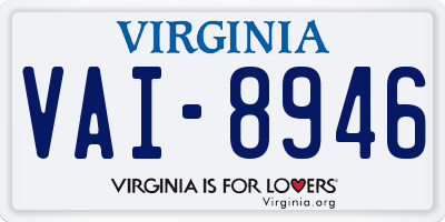 VA license plate VAI8946