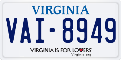 VA license plate VAI8949