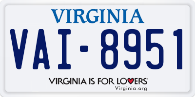 VA license plate VAI8951