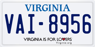 VA license plate VAI8956