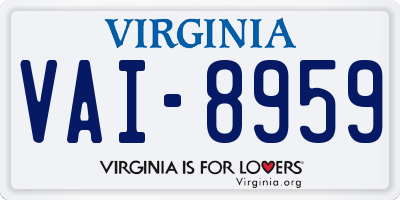 VA license plate VAI8959