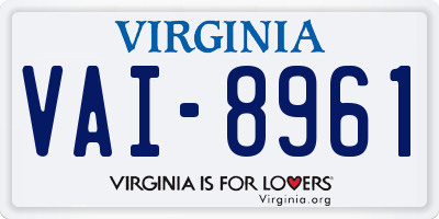 VA license plate VAI8961