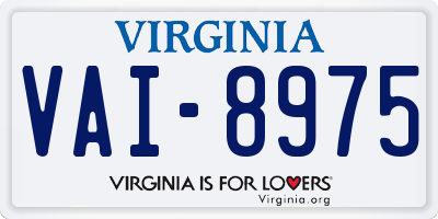 VA license plate VAI8975