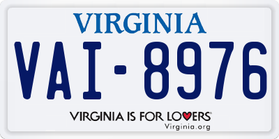 VA license plate VAI8976
