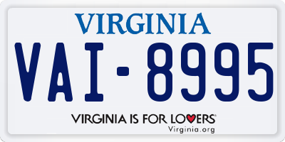 VA license plate VAI8995