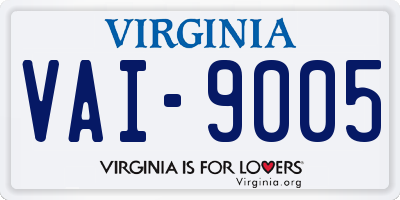 VA license plate VAI9005