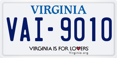 VA license plate VAI9010