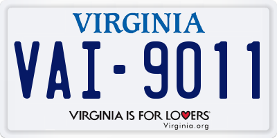 VA license plate VAI9011