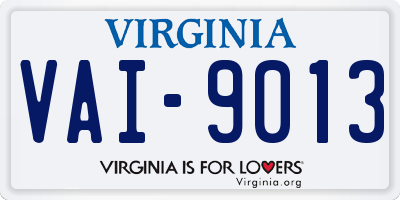 VA license plate VAI9013