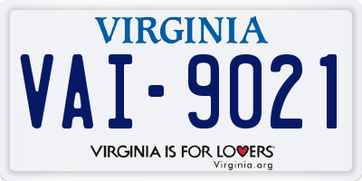 VA license plate VAI9021