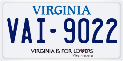 VA license plate VAI9022