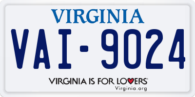 VA license plate VAI9024