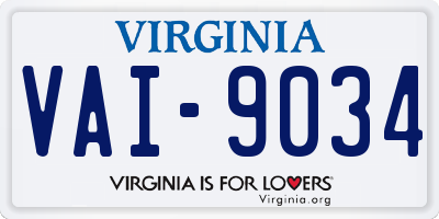 VA license plate VAI9034