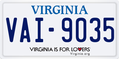 VA license plate VAI9035