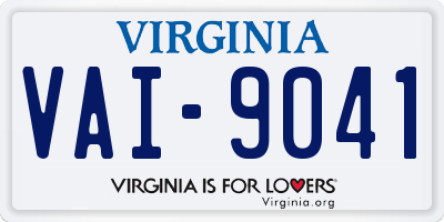 VA license plate VAI9041