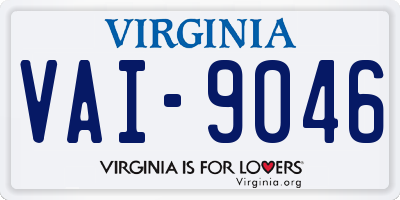VA license plate VAI9046