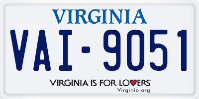 VA license plate VAI9051