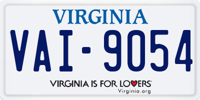 VA license plate VAI9054