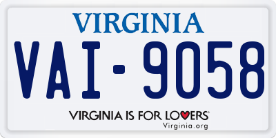 VA license plate VAI9058