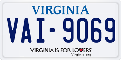 VA license plate VAI9069
