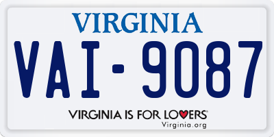 VA license plate VAI9087