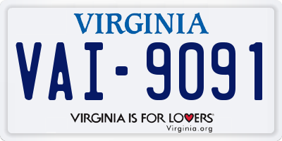 VA license plate VAI9091