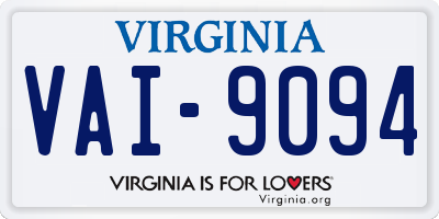 VA license plate VAI9094