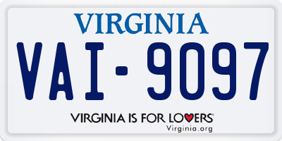 VA license plate VAI9097