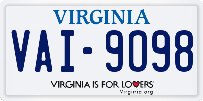 VA license plate VAI9098