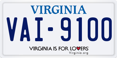VA license plate VAI9100