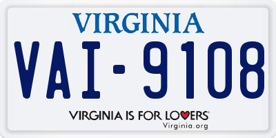 VA license plate VAI9108