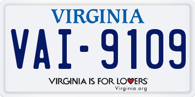 VA license plate VAI9109