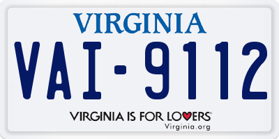 VA license plate VAI9112