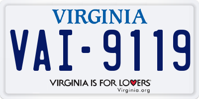 VA license plate VAI9119