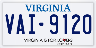 VA license plate VAI9120