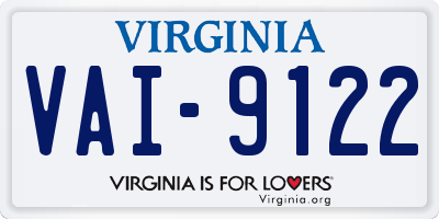 VA license plate VAI9122