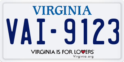 VA license plate VAI9123