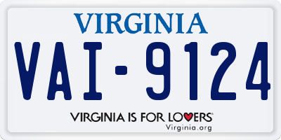 VA license plate VAI9124