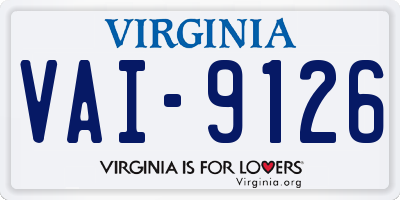 VA license plate VAI9126